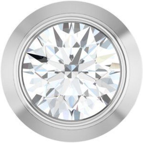 Kazi Luxury 14K White .02 CT Natural Diamond Micro Bezel Single Stud Earring